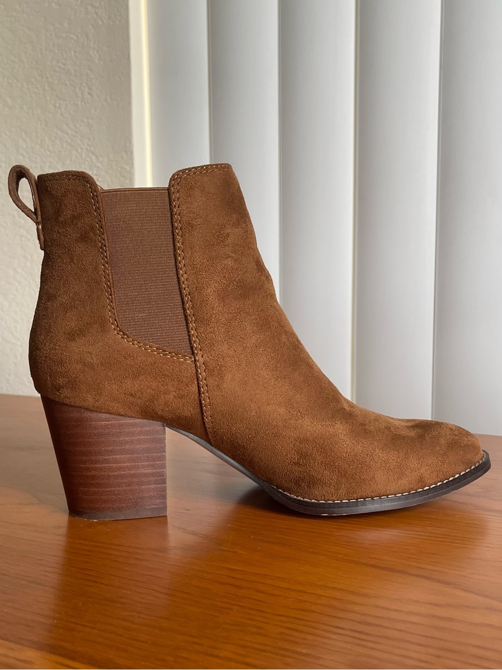 J.Crew Rory Microsuede Heeled Boots Rich Walnut Size 8.5 - Picture 5 of 14
